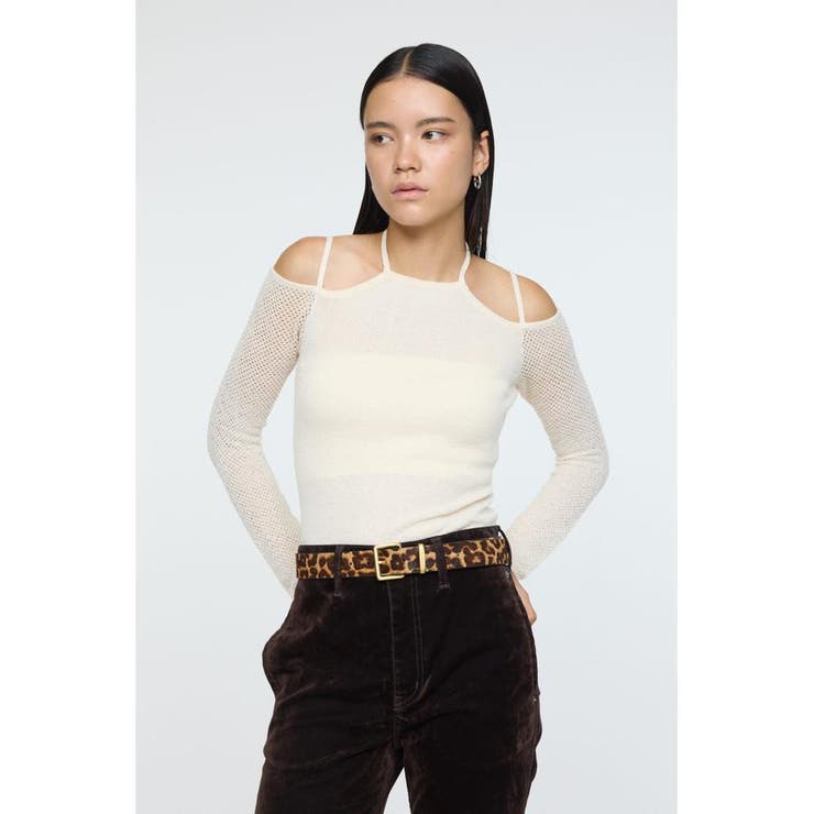 OPEN SHOULDER HALTER ニットトップス | MOUSSY OUTLET | 詳細画像4 