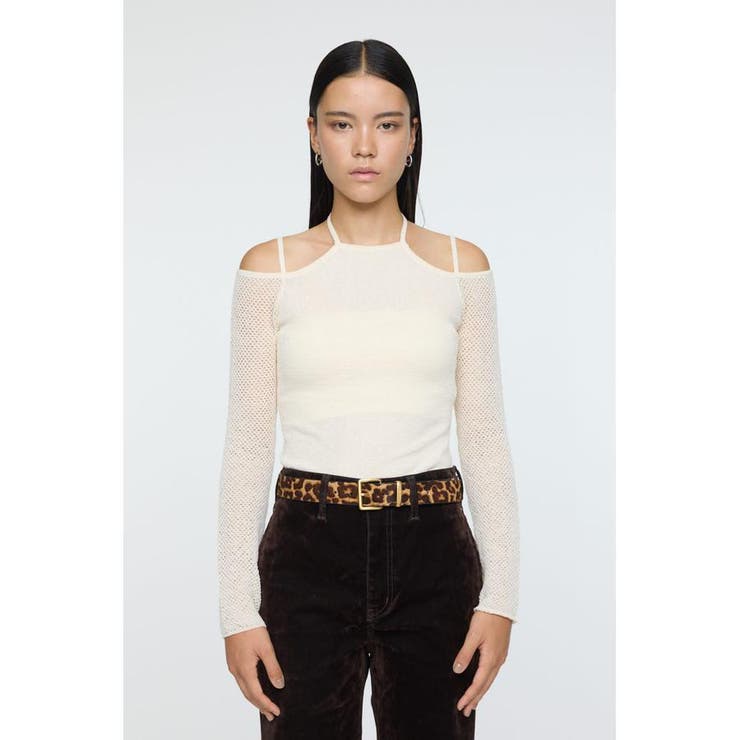OPEN SHOULDER HALTER ニットトップス | MOUSSY OUTLET | 詳細画像5 