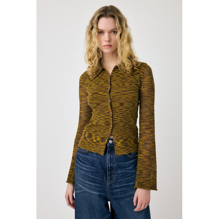 YEL | MULTI BORDER ニットシャツ | MOUSSY OUTLET