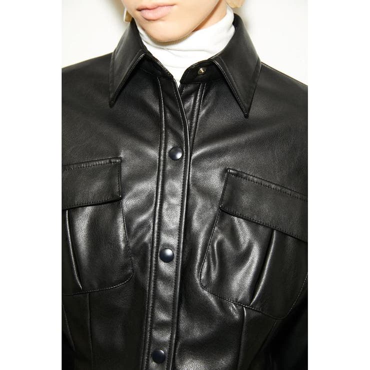 VEAGAN LEATHER TUCKED シャツ[品番：BJLW0021233]｜SLY OUTLET