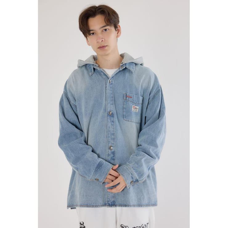 L/BLU1 | フーデッドデニムシャツジャケット | RODEO CROWNS WIDE BOWL