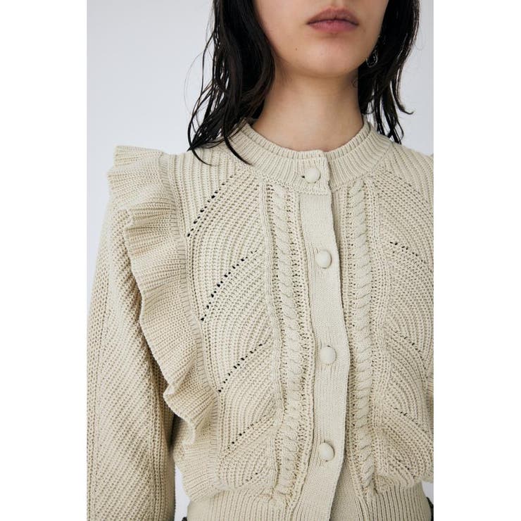 FRILL CABLE カーディガン[品番：BJLW0024837]｜MOUSSY OUTLET