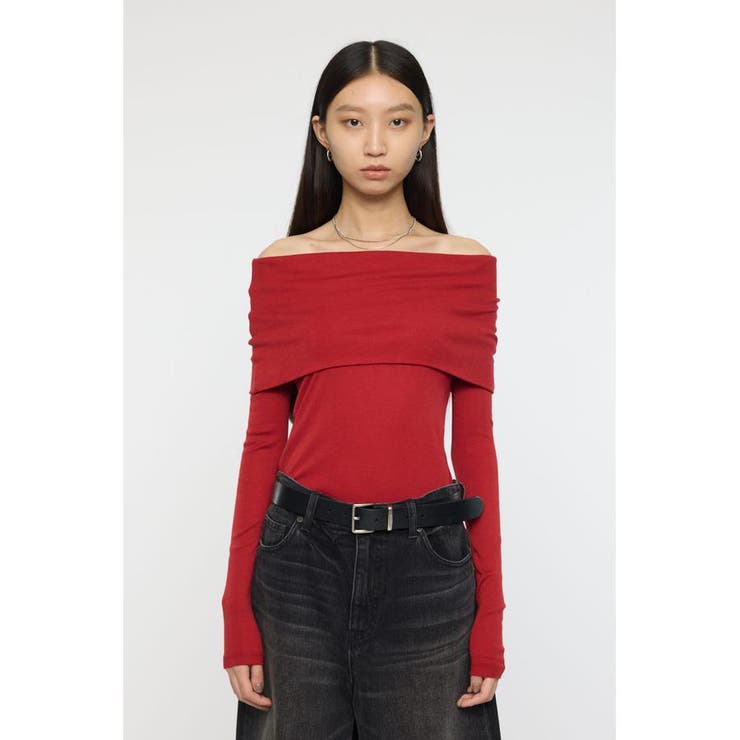 RED | OFF SHOULDER カットトップス | MOUSSY OUTLET
