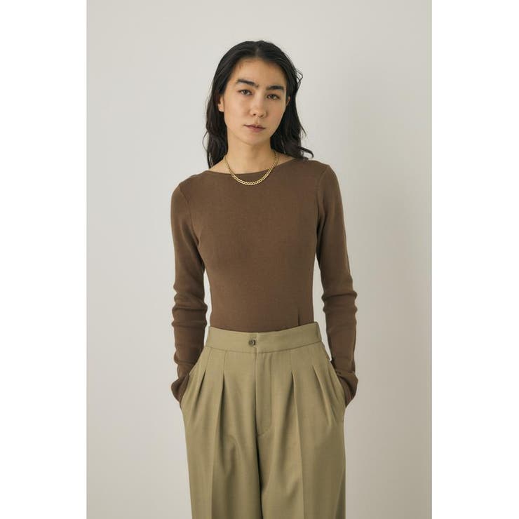バックオープンニットボディスーツ オーガニックコットン×再生繊維混 | MOUSSY OUTLET | 詳細画像12 