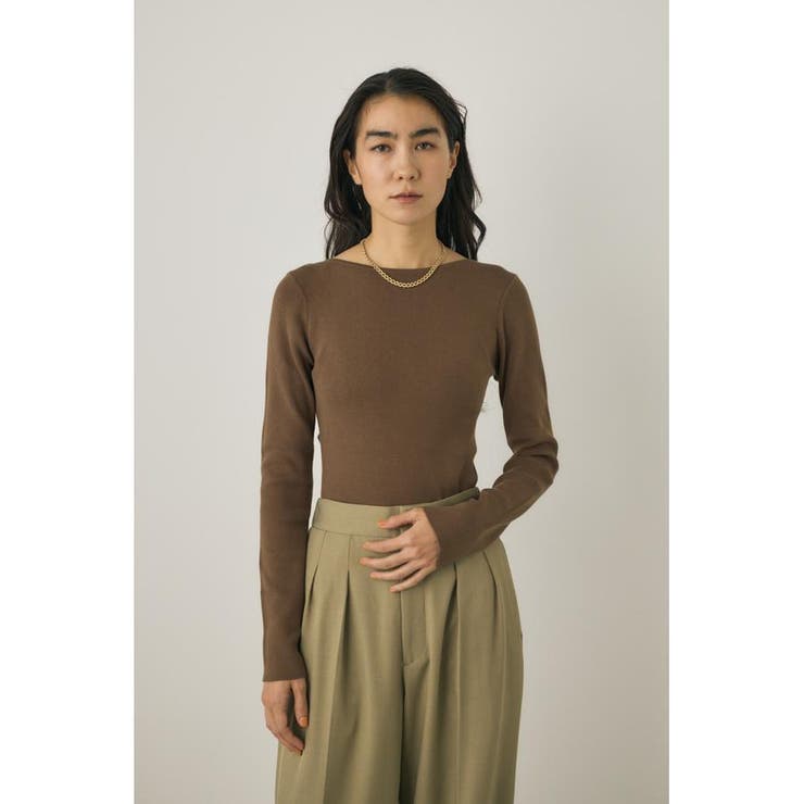 バックオープンニットボディスーツ オーガニックコットン×再生繊維混 | MOUSSY OUTLET | 詳細画像13 