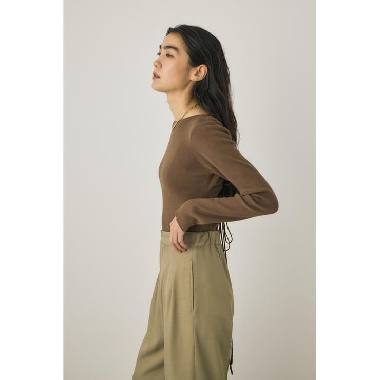 バックオープンニットボディスーツ オーガニックコットン×再生繊維混 | MOUSSY OUTLET | 詳細画像14 
