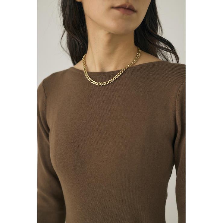 バックオープンニットボディスーツ オーガニックコットン×再生繊維混 | MOUSSY OUTLET | 詳細画像16 