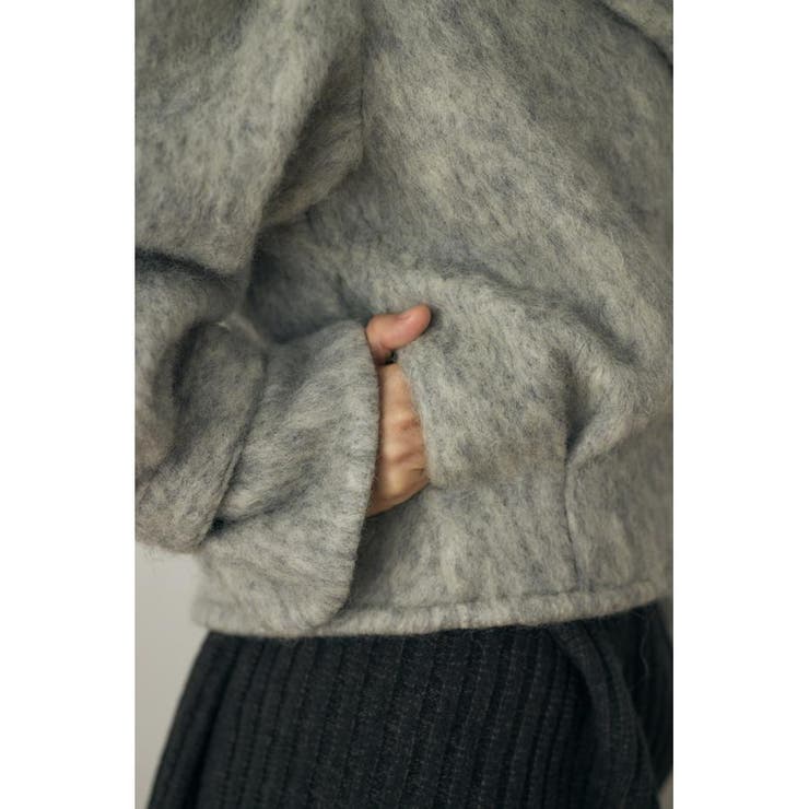 シャギーショートジャケット リサイクルポリエステル×ウール混 | MOUSSY OUTLET | 詳細画像10 