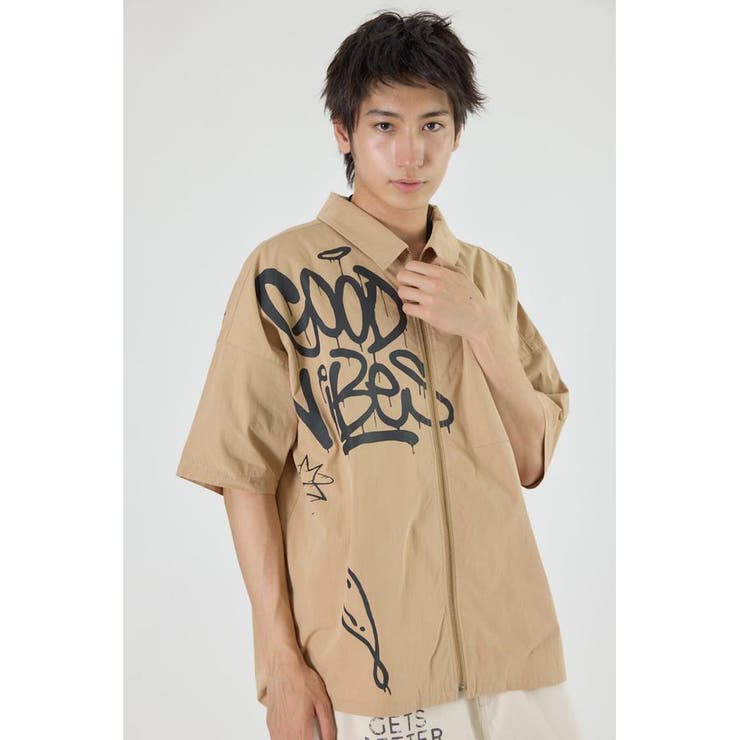 BEG | グラフィティーZIPシャツ | RODEO CROWNS WIDE BOWL