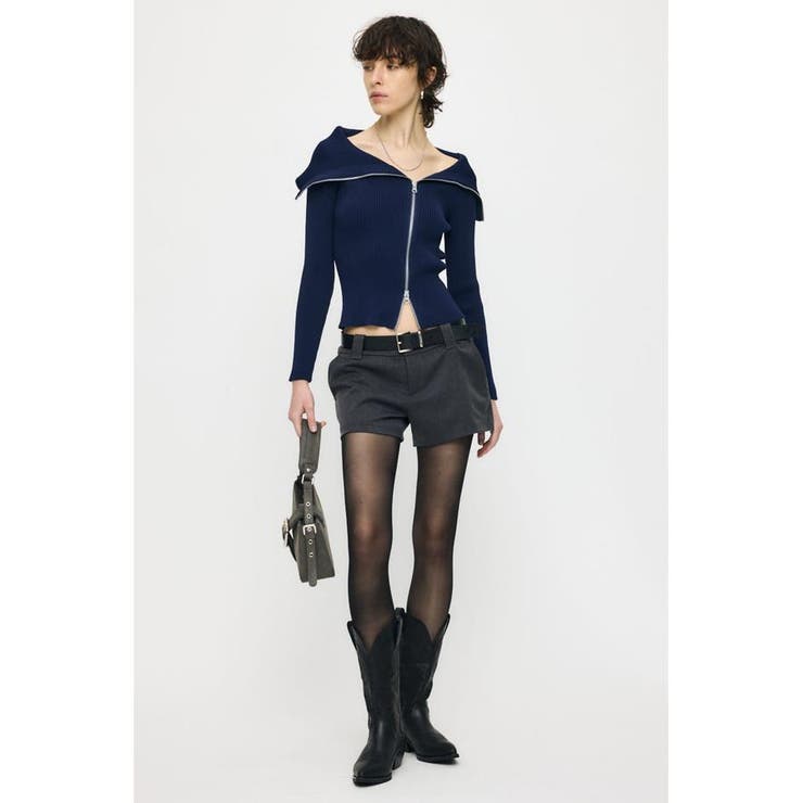 BIG COLLAR ZIP UP ニットトップス | MOUSSY OUTLET | 詳細画像21 