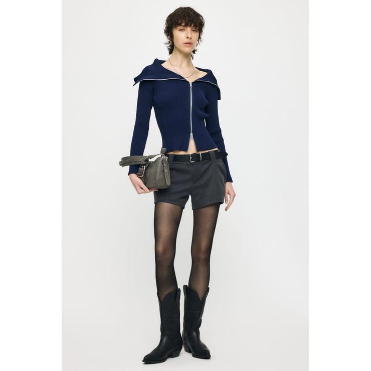 BIG COLLAR ZIP UP ニットトップス | MOUSSY OUTLET | 詳細画像22 