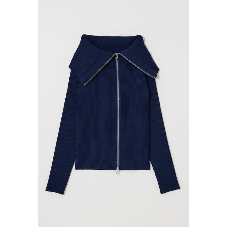 BIG COLLAR ZIP UP ニットトップス | MOUSSY OUTLET | 詳細画像25 