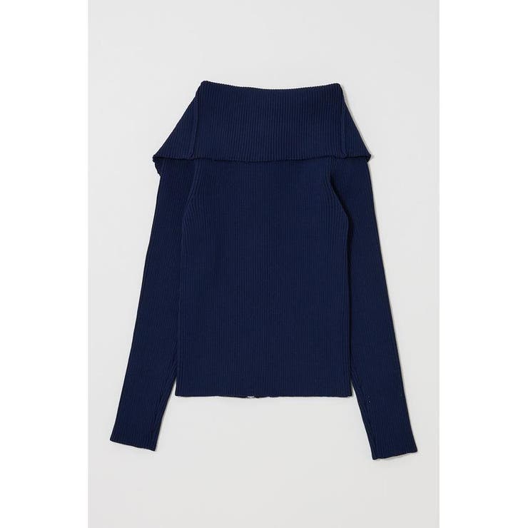 BIG COLLAR ZIP UP ニットトップス | MOUSSY OUTLET | 詳細画像26 