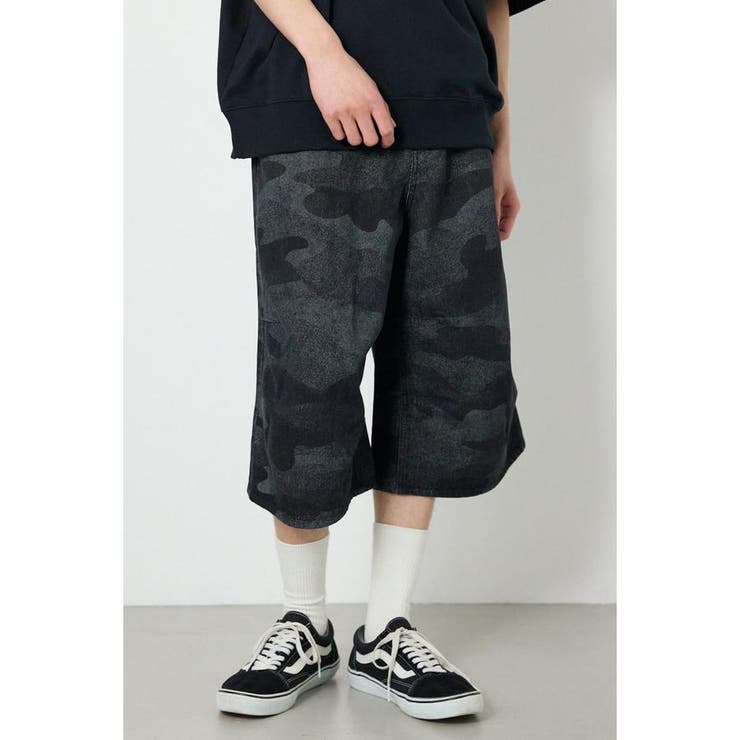 BLK | カモフラデニムバミューダパンツ | RODEO CROWNS WIDE BOWL