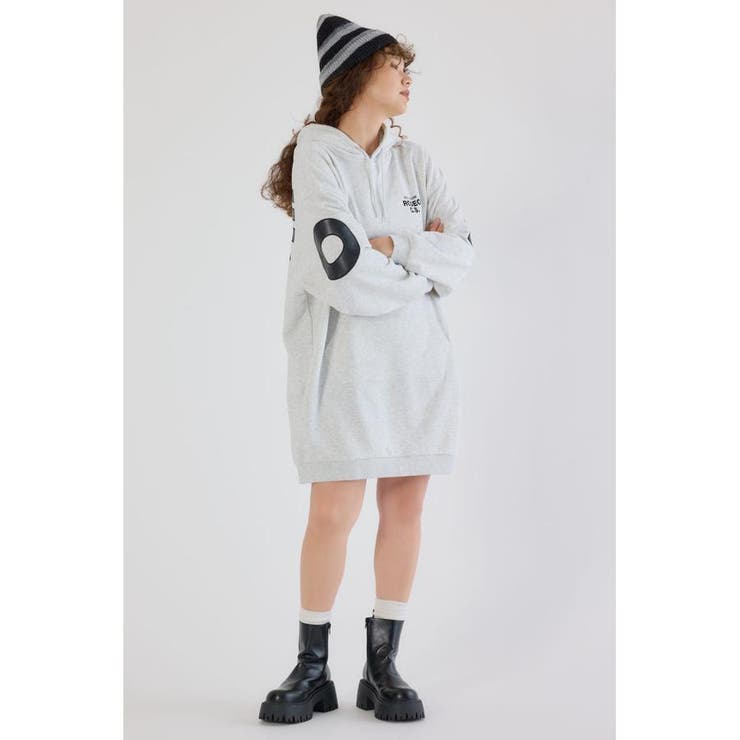 フェイクレザーパッチパーカーワンピース | RODEO CROWNS WIDE BOWL | 詳細画像17 