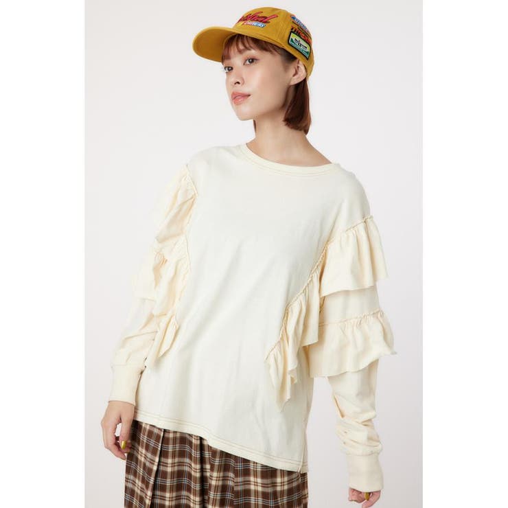 O/WHT1 | ステッチフリルトップス | RODEO CROWNS WIDE BOWL