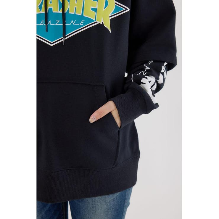 (THRASHER) レイヤードスウェットパーカー | RODEO CROWNS WIDE BOWL | 詳細画像11 