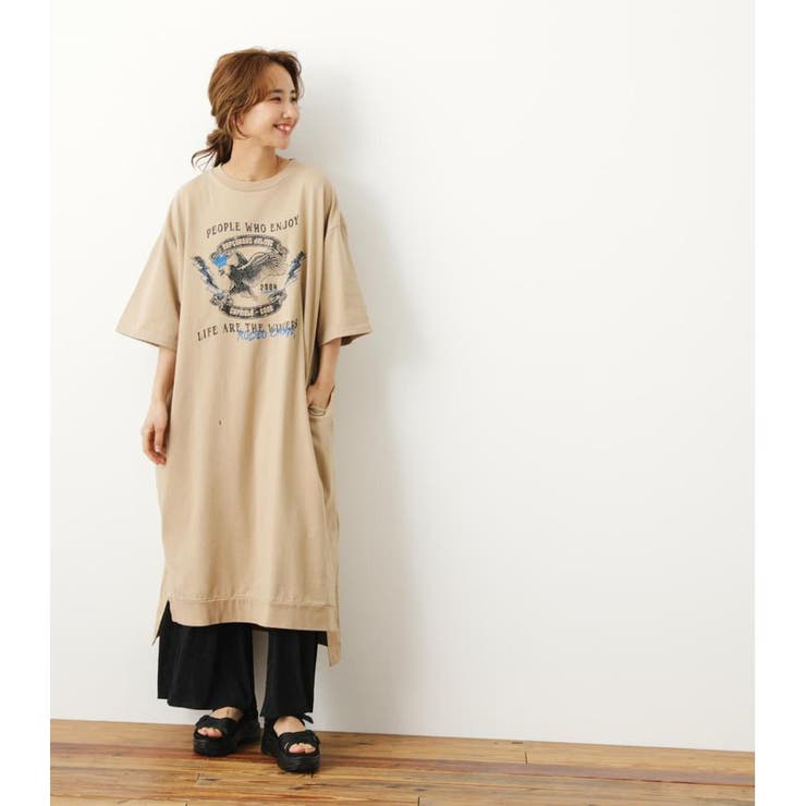 BEG | (WEB限定)TOUR Tシャツワンピース | RODEO CROWNS WIDE BOWL