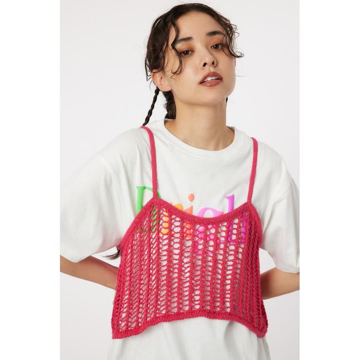 PNK | ラメニットメッシュビスチェ | RODEO CROWNS WIDE BOWL