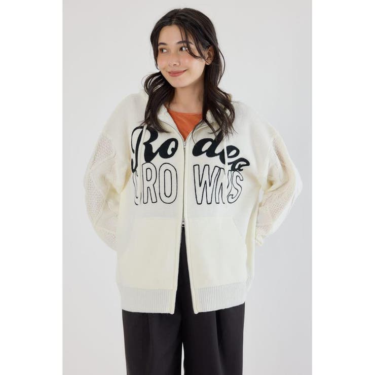 ロゴケーブルニットジップフーディー | RODEO CROWNS WIDE BOWL | 詳細画像1 