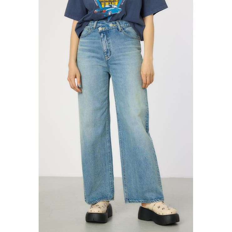 L/BLU1 | waist designフレアデニムパンツ | RODEO CROWNS WIDE BOWL