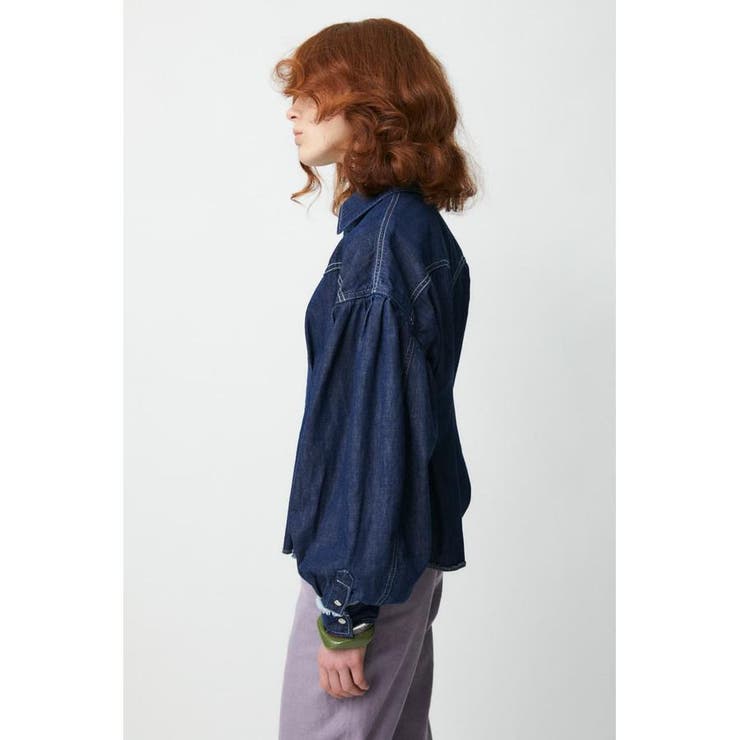 WAIST TUCK PANEL DENIM シャツ[品番：BJLW0020138]｜MOUSSY OUTLET