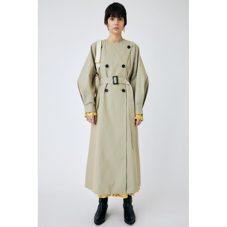 COLLARLESS TRENCH コート[品番：BJLW0024980]｜MOUSSY OUTLET