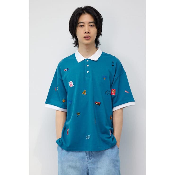 BLU | Dotted ポロシャツ | RODEO CROWNS WIDE BOWL