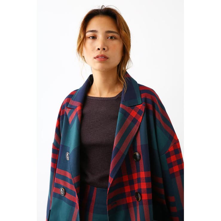 チェック ビッグ テーラード ジャケット[品番：BJLW0000536