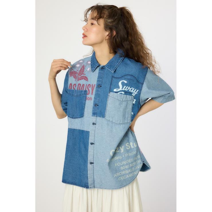 柄BLU5 | カスタムパッチドシャツ | RODEO CROWNS WIDE BOWL