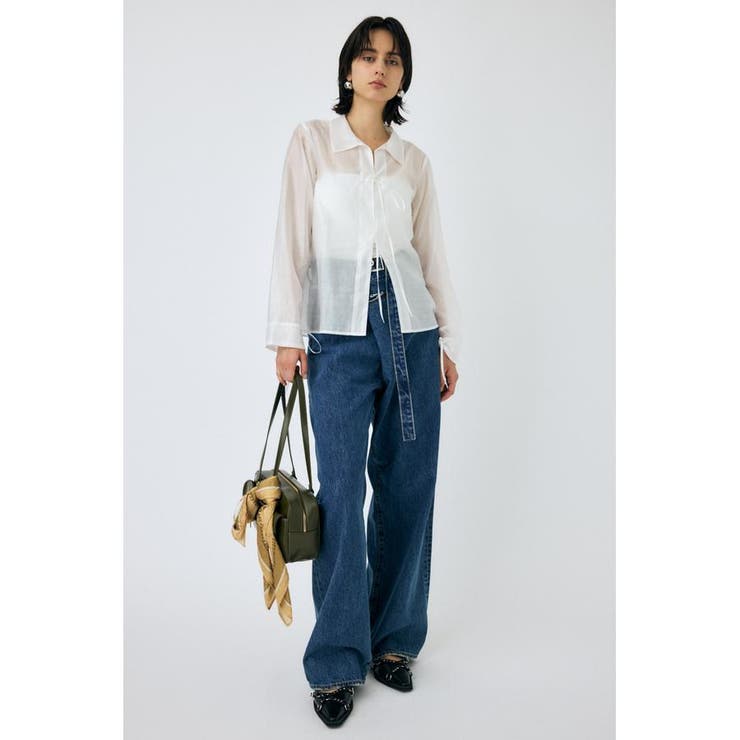 RIBBON シアーシャツ | MOUSSY OUTLET | 詳細画像1 
