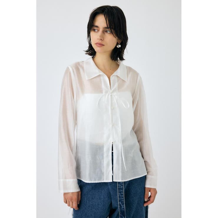 RIBBON シアーシャツ | MOUSSY OUTLET | 詳細画像4 