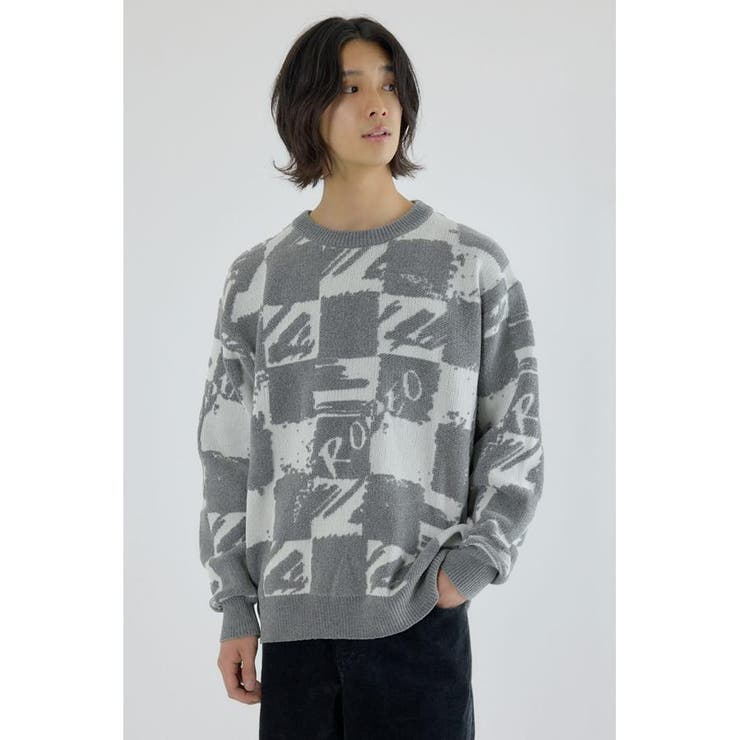 O/WHT1 | ブロークンチェックニット | RODEO CROWNS WIDE BOWL