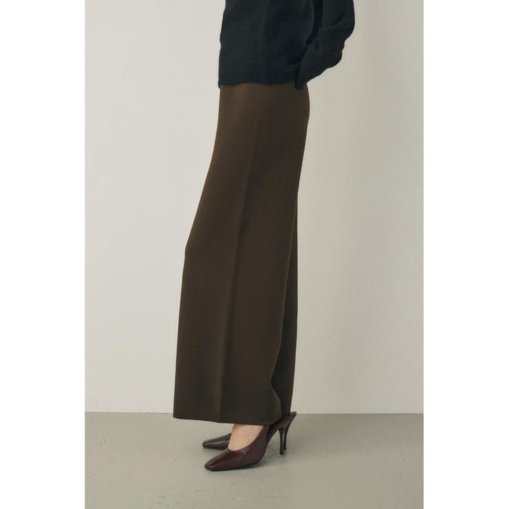 ニットワイドパンツ リサイクルポリエステル×オーガニックコットン | MOUSSY OUTLET | 詳細画像1 