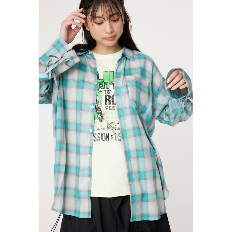 シアーオンブレチェックシャツ | RODEO CROWNS WIDE BOWL | 詳細画像13 