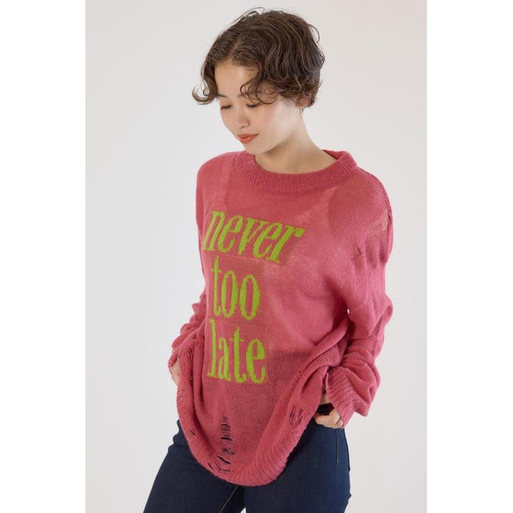 メッセージダメージニットトップス | RODEO CROWNS WIDE BOWL | 詳細画像16 