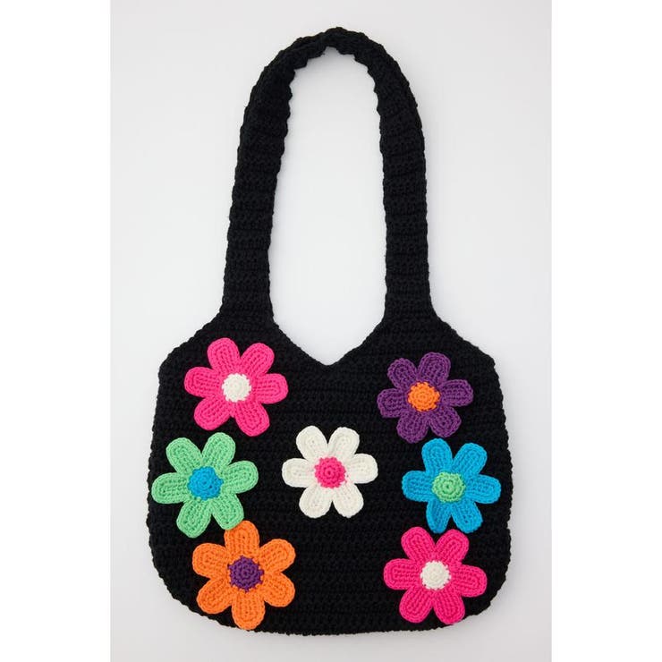 BLK | フラワーニットバッグ | RODEO CROWNS WIDE BOWL