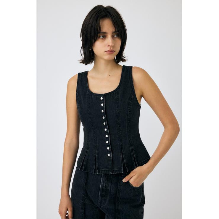 BLK | BUTTON UP デニムトップス | MOUSSY OUTLET