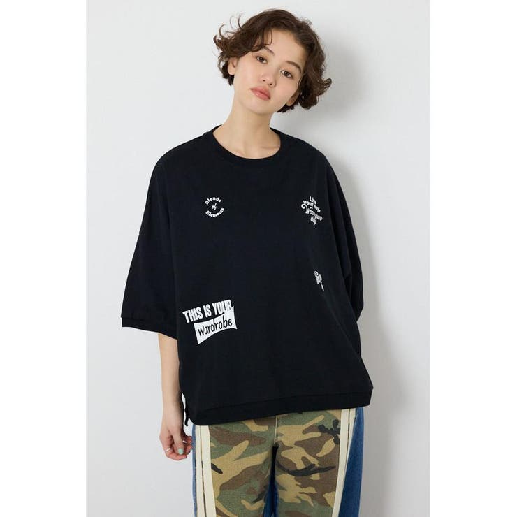 BLK | 発泡マルチロゴビッグトップス | RODEO CROWNS WIDE BOWL