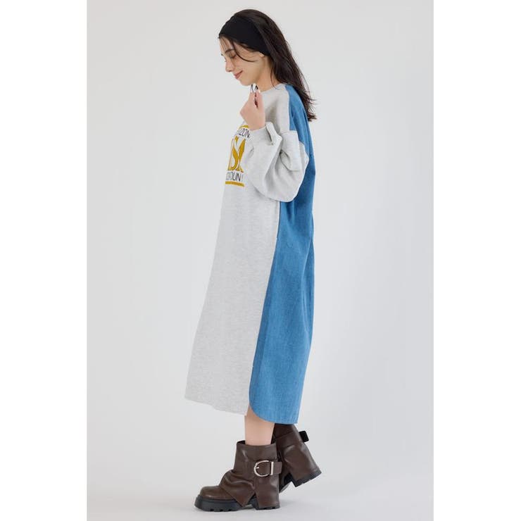 デニム切替スウェットワンピース | RODEO CROWNS WIDE BOWL | 詳細画像9 