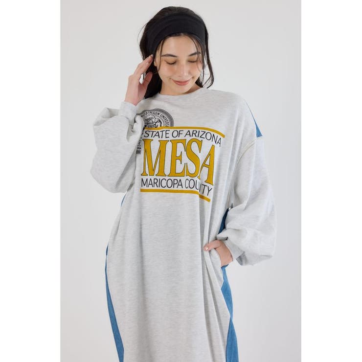 デニム切替スウェットワンピース | RODEO CROWNS WIDE BOWL | 詳細画像13 