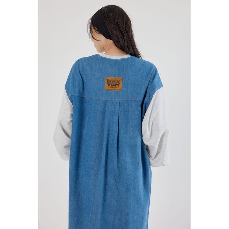 デニム切替スウェットワンピース | RODEO CROWNS WIDE BOWL | 詳細画像12 