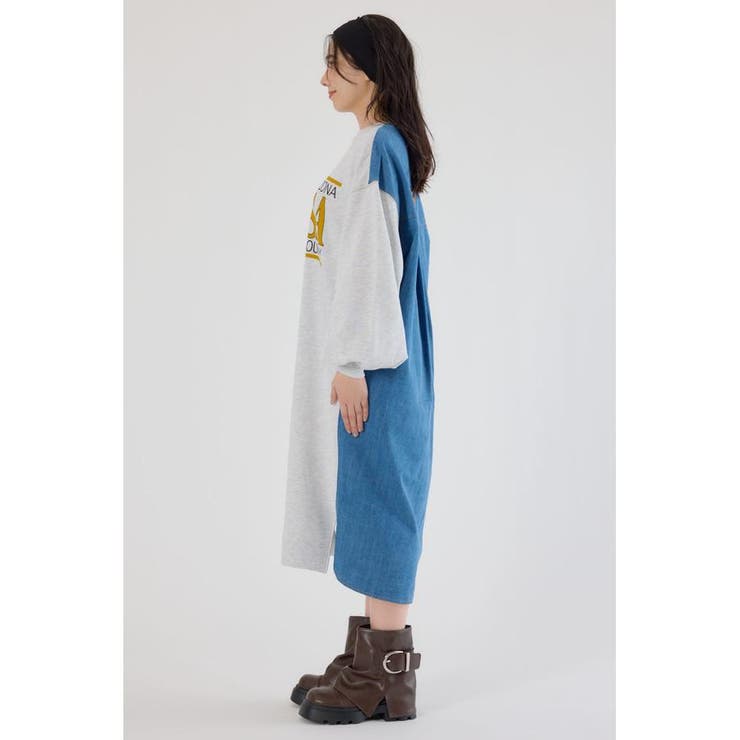 デニム切替スウェットワンピース | RODEO CROWNS WIDE BOWL | 詳細画像14 