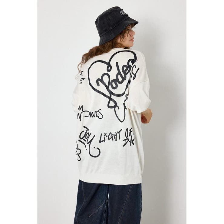 O/WHT1 | Doodle Messageニットワンピース | RODEO CROWNS WIDE BOWL