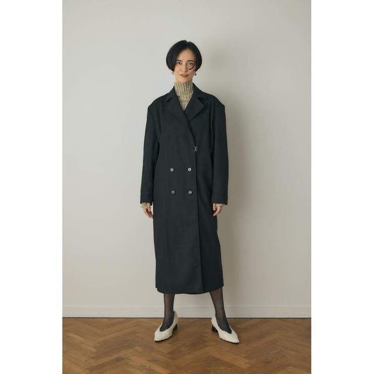テーラードロングコート リサイクルポリエステル×ウール混 | MOUSSY OUTLET | 詳細画像2 