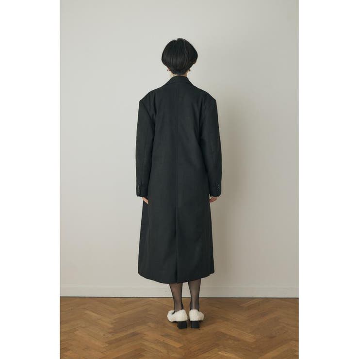 テーラードロングコート リサイクルポリエステル×ウール混 | MOUSSY OUTLET | 詳細画像6 