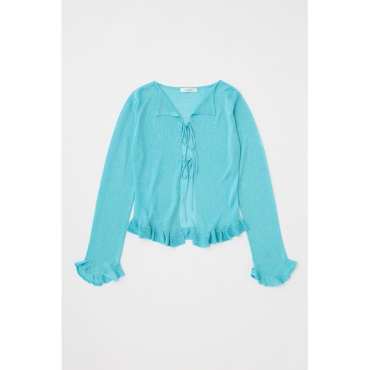L/BLU1 | OPEN NECK SHEER カーディガン | MOUSSY OUTLET