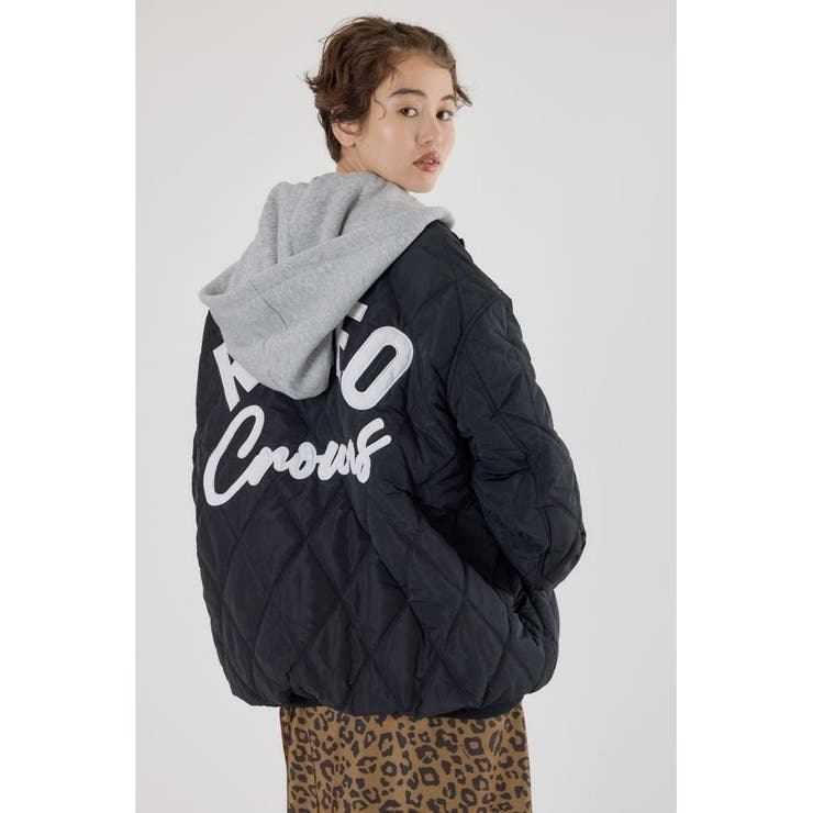 BLK | キルティングフードブルゾン | RODEO CROWNS WIDE BOWL