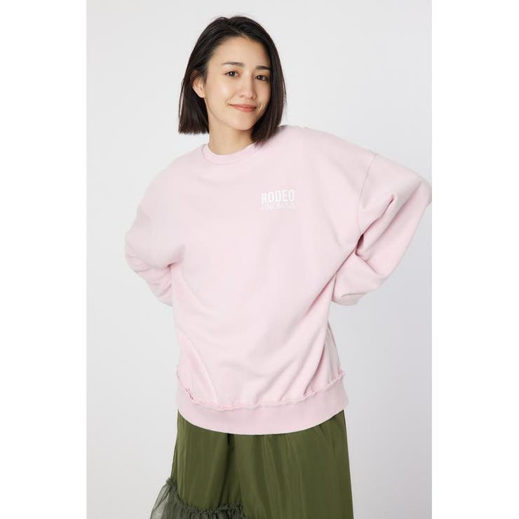 L/PNK1 | ダメージCROWNアップリケスウェット | RODEO CROWNS WIDE BOWL