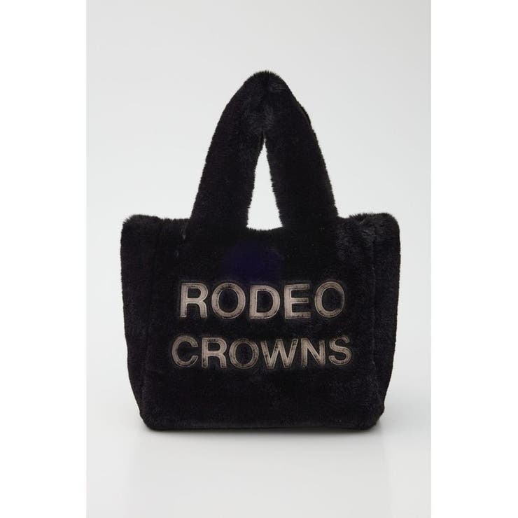 BLK | フェイクファーパッチロゴトート | RODEO CROWNS WIDE BOWL